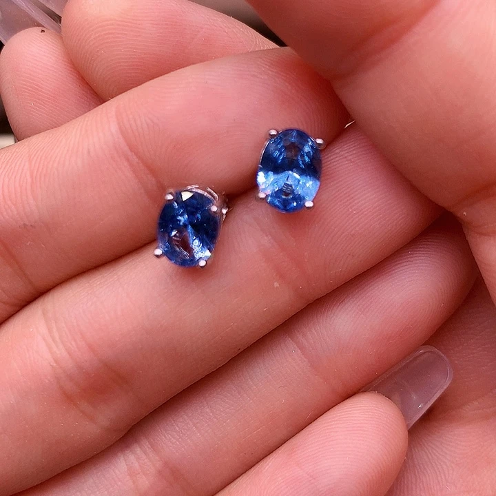 海蓝宝石耳坠银S925镶嵌