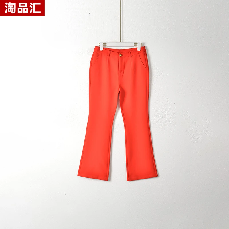 【】深圳时尚女装WNC-裤子3675-红色大三码羊毛