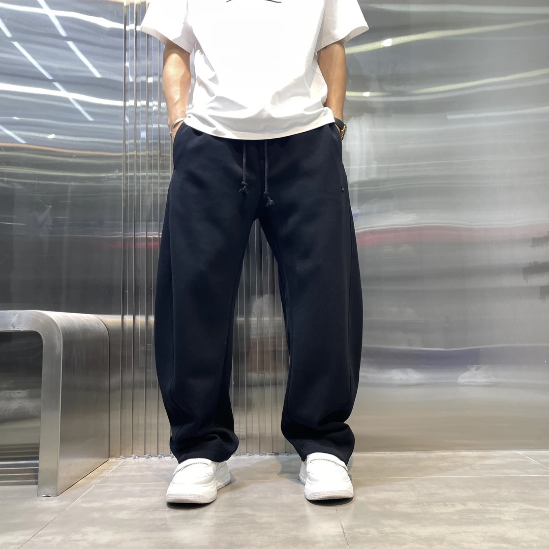 2025秋冬新款美式纯棉弯刀裤男款直筒休闲裤时尚潮流宽松简约百搭