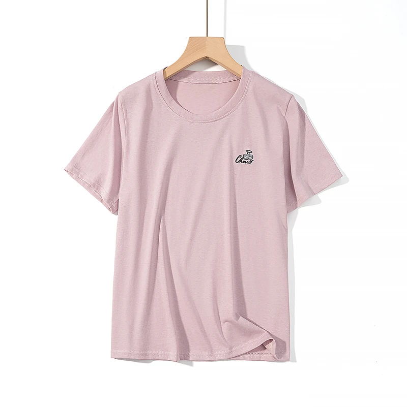 小樱桃!新款雪花棉短袖柔软凉爽透气百搭减龄休闲显瘦T恤#L060