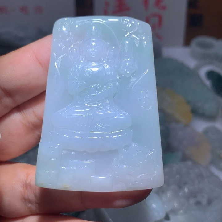 翡翠未镶嵌颈饰保真天然A货翡翠