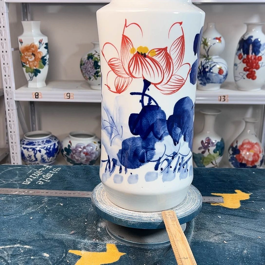 摆件景德镇陶瓷书荷花