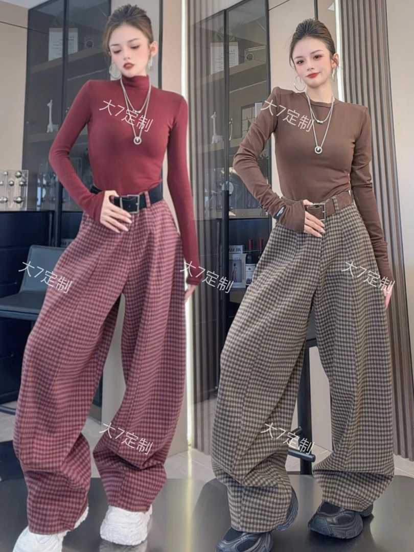 【大7定制】81011#不加绒冬季加厚双面毛呢弯刀裤（轻微起球介意慎拍