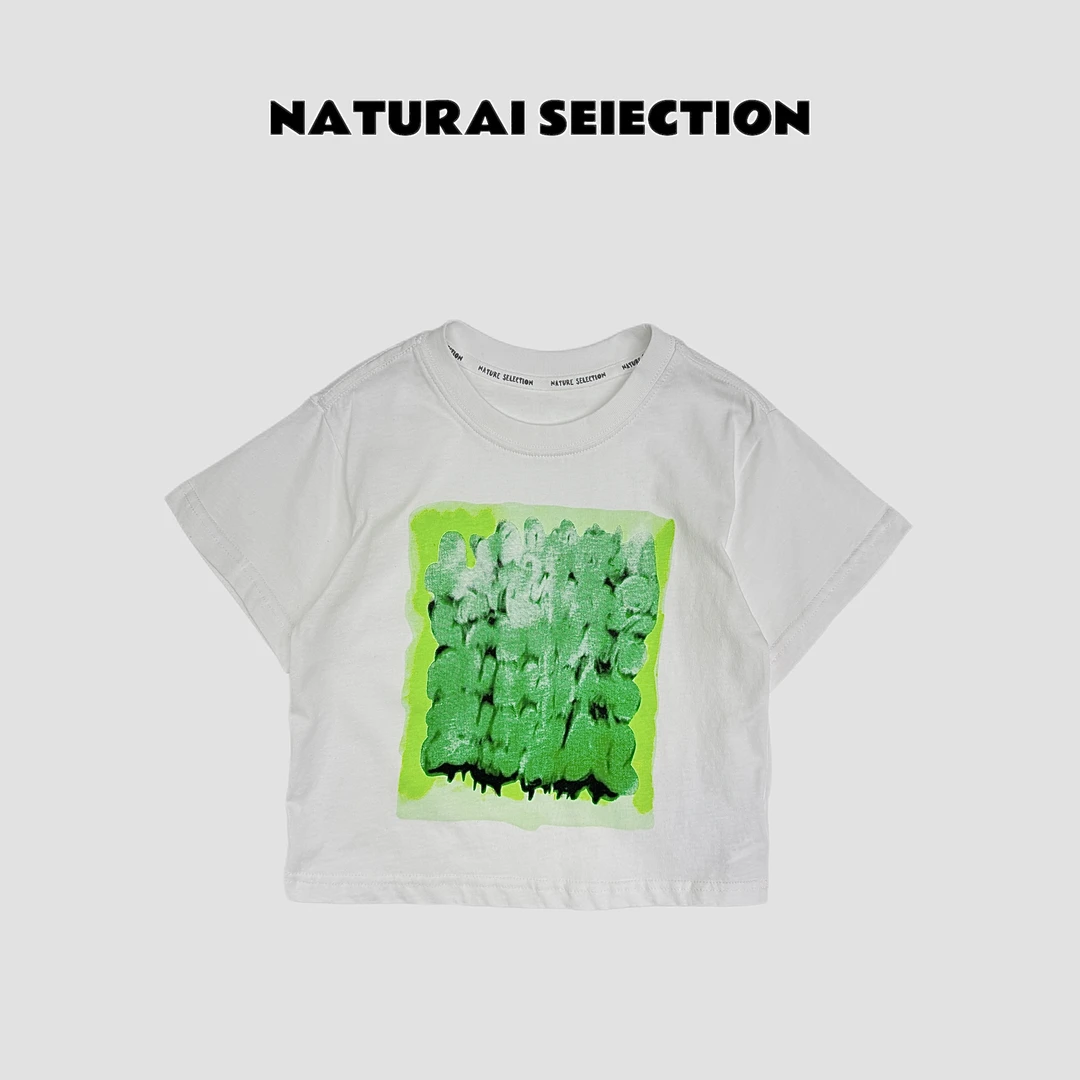 新款夏季儿童品牌纯棉透气吸汗网点印花男童短袖T恤N98237