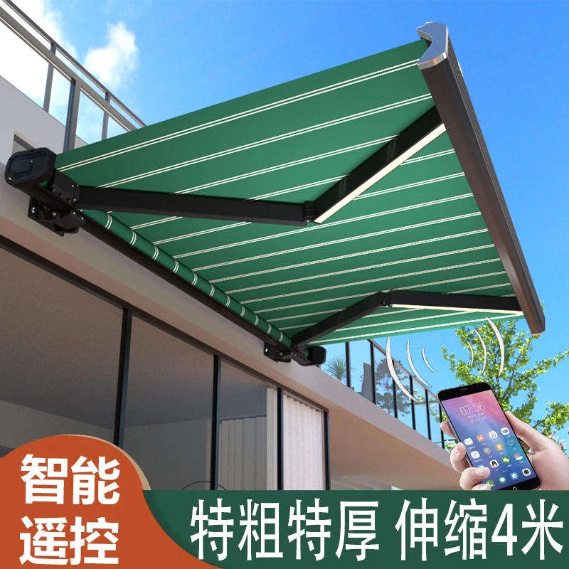 【包安装+带灯全盒】电动遮阳棚伸缩雨棚折叠别墅阳台户外庭院帐篷