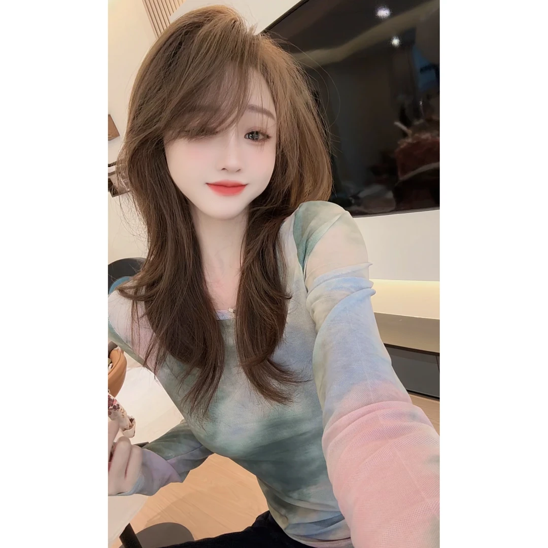 【陈陈私服】洋气设计感晕染上衣凉感时尚防晒长袖小衫25042501