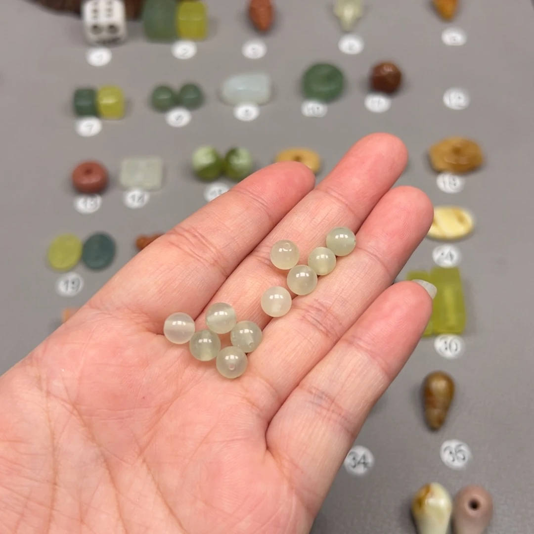 岫玉颈饰未镶嵌咪*.