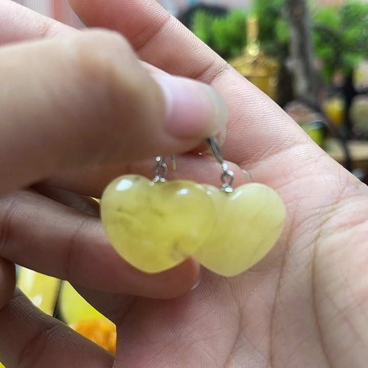 银S925镶嵌颈饰琥珀耳环