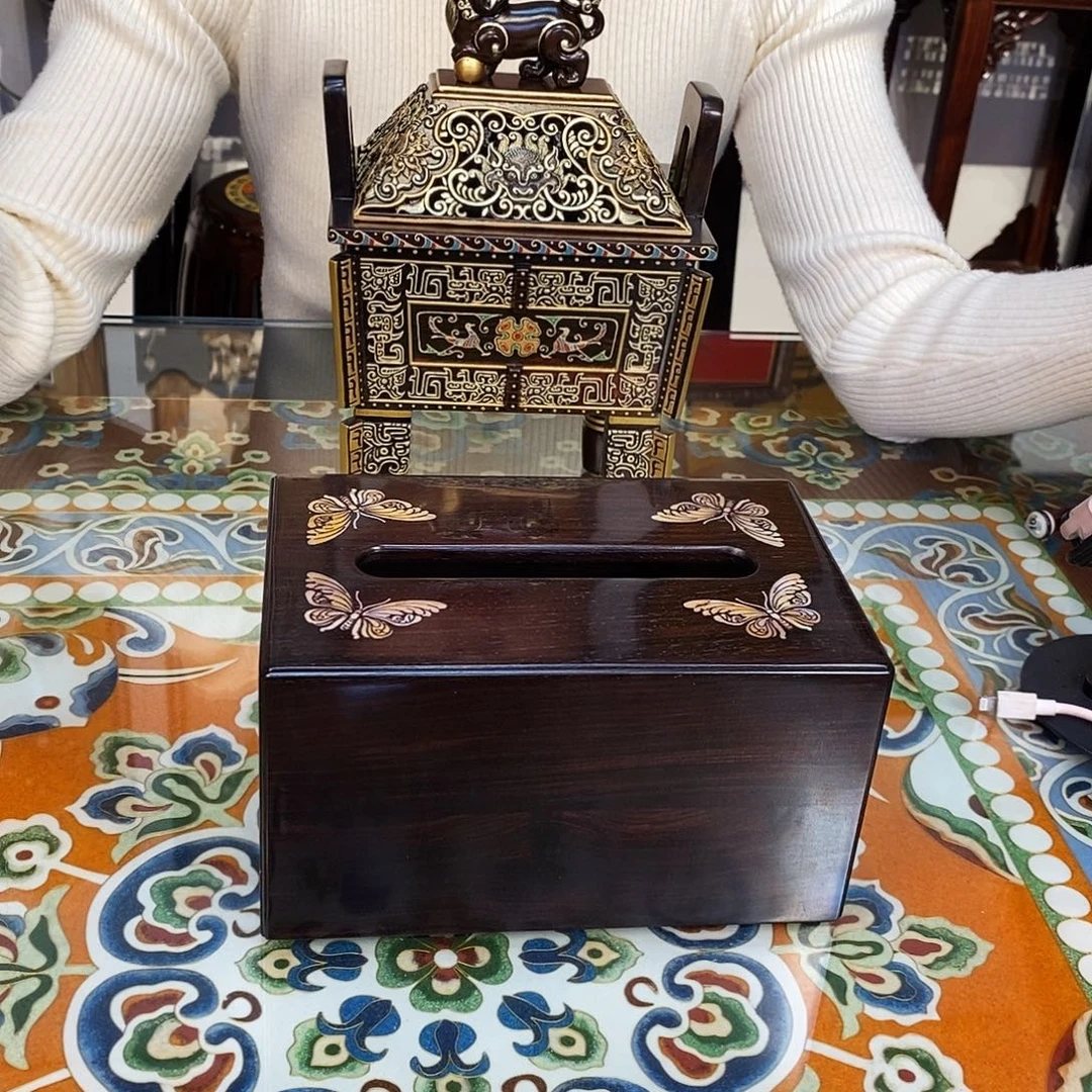 黑酸枝木类成套家具紫光檀纸巾盒