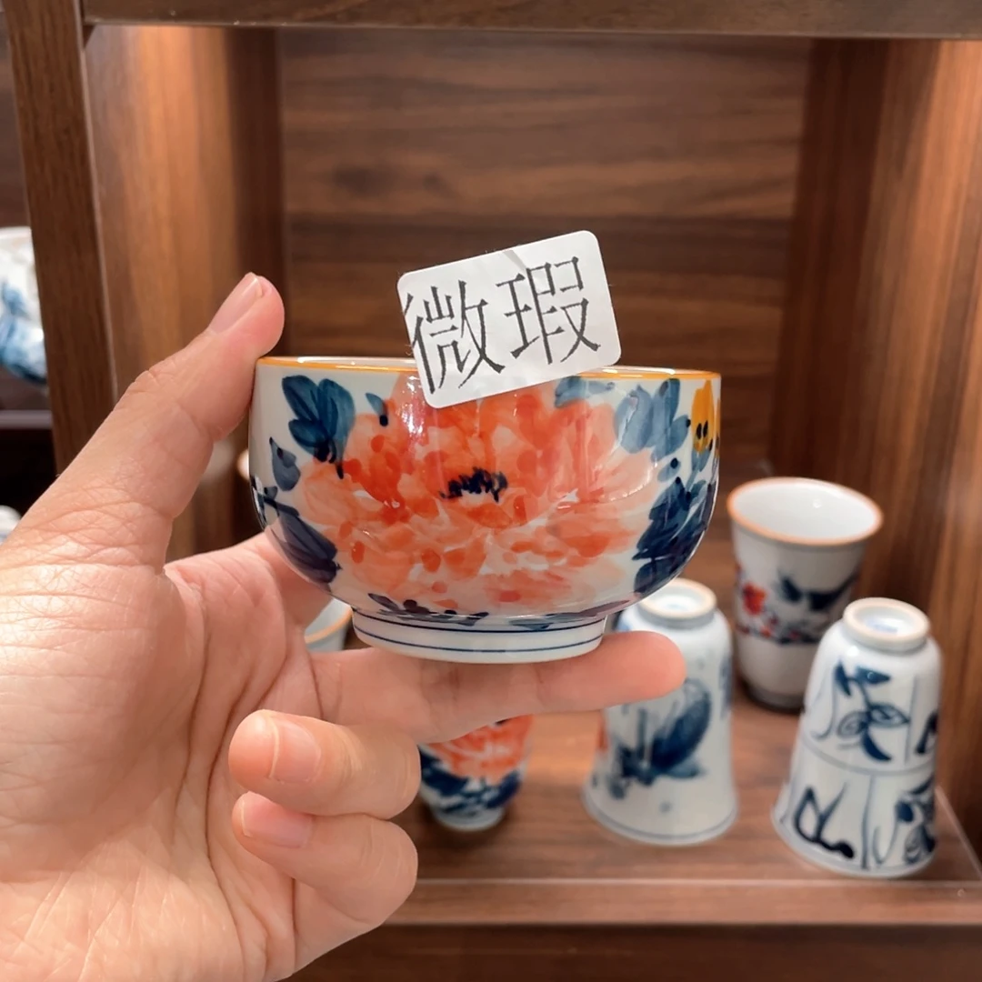 纯手绘釉下彩微瑕