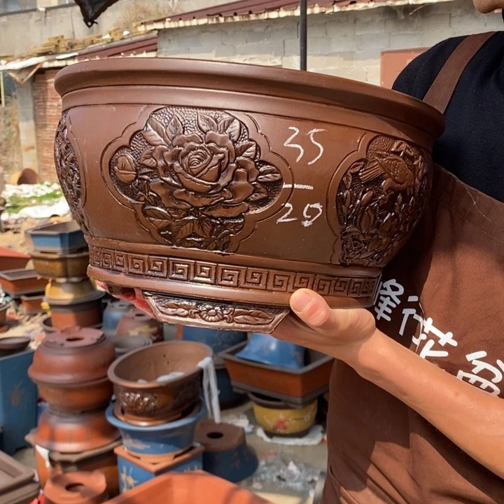 紫砂花盆紫砂器，紫砂器。