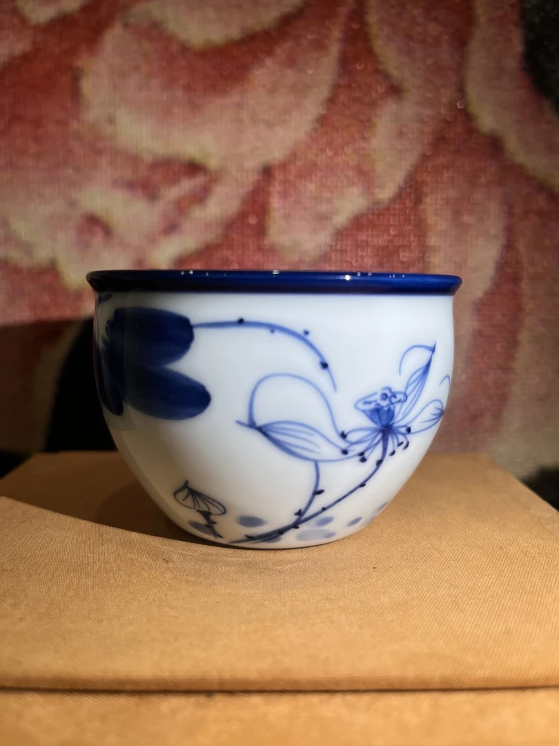S景德镇高温瓷缸杯鱼戏荷莲间2号