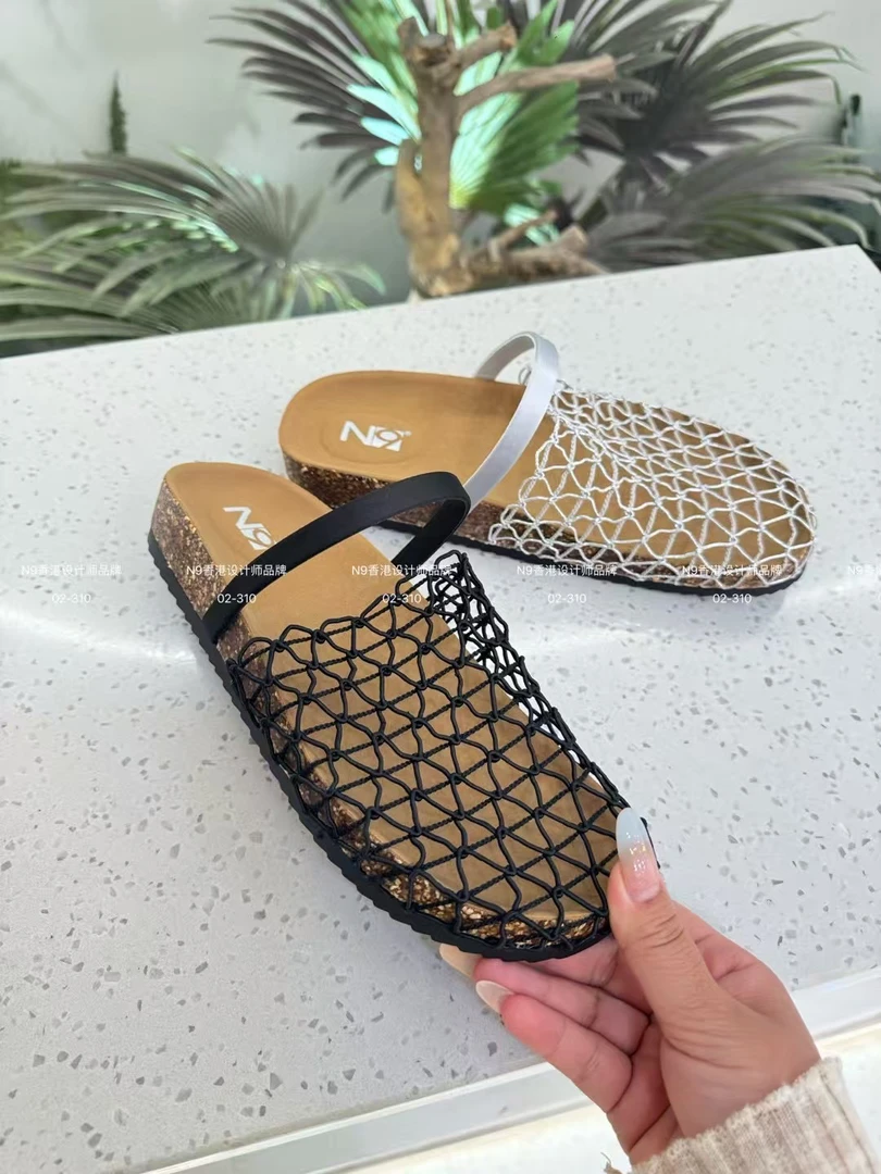 凉鞋法式编织镂空包头拖凉拖平底洞洞时尚包头森系