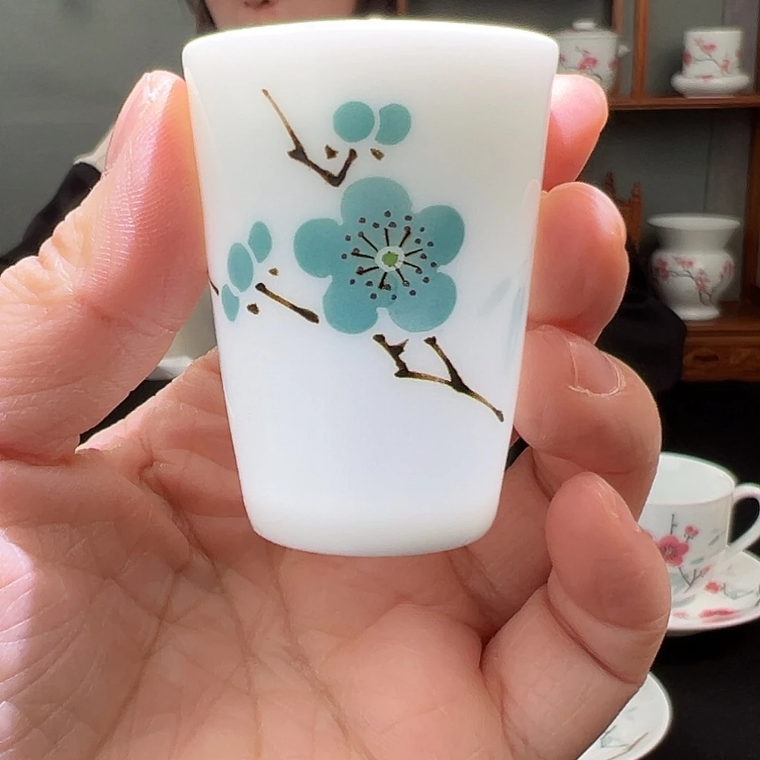 翠竹绿梅闻香杯 微瑕