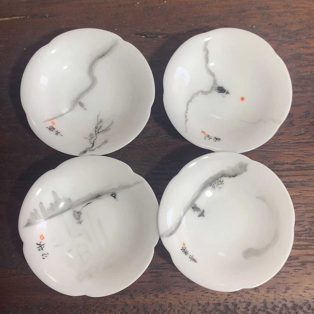 冰种手绘花边杯垫