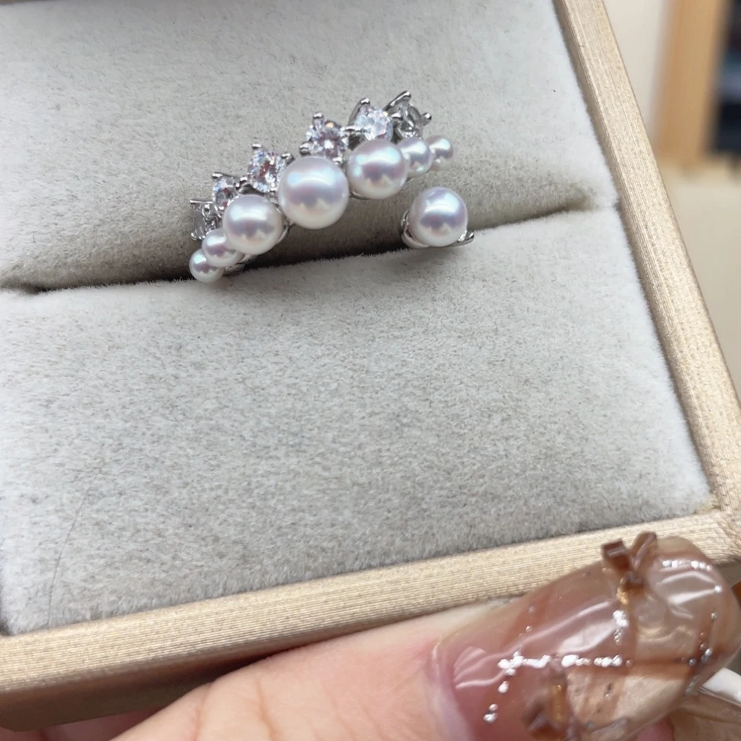 戒指淡水珍珠银S925镶嵌F28