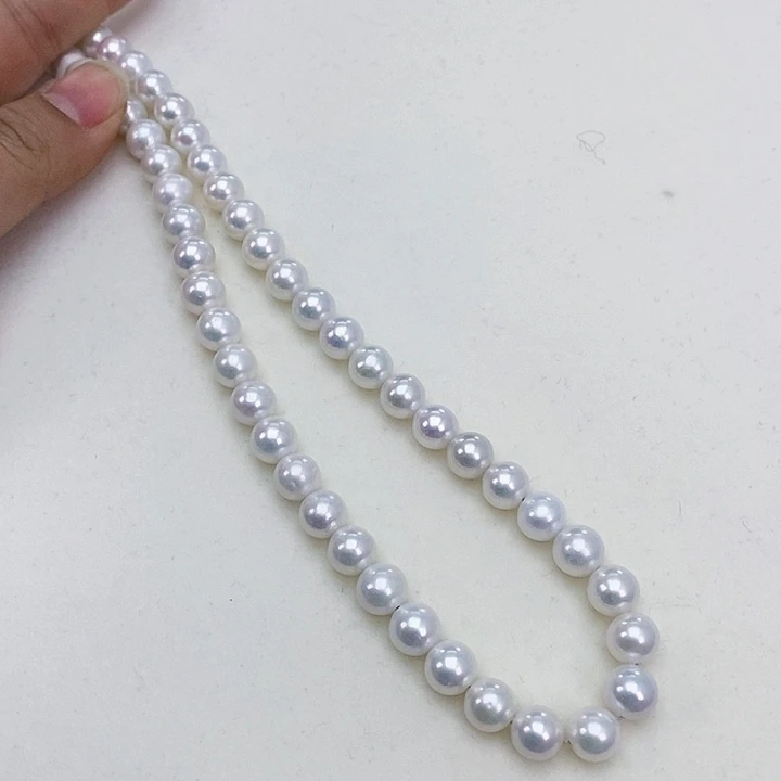 银S925镶嵌颈饰淡水珍珠7.5-8.5珍珠项链