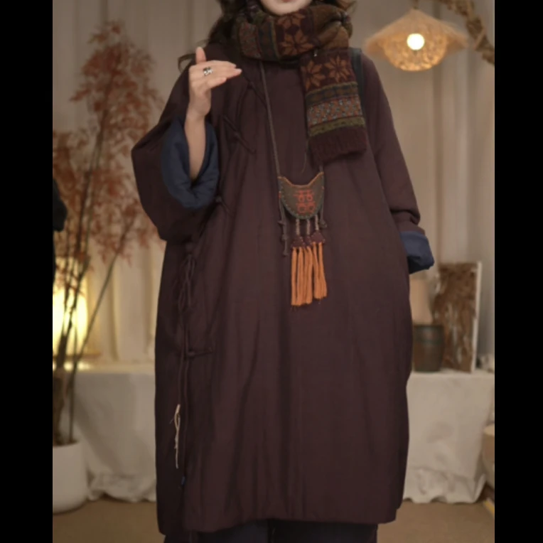 高定原创设计文艺复古棉羊绒做旧多手工盘扣棉衣棉服秋冬