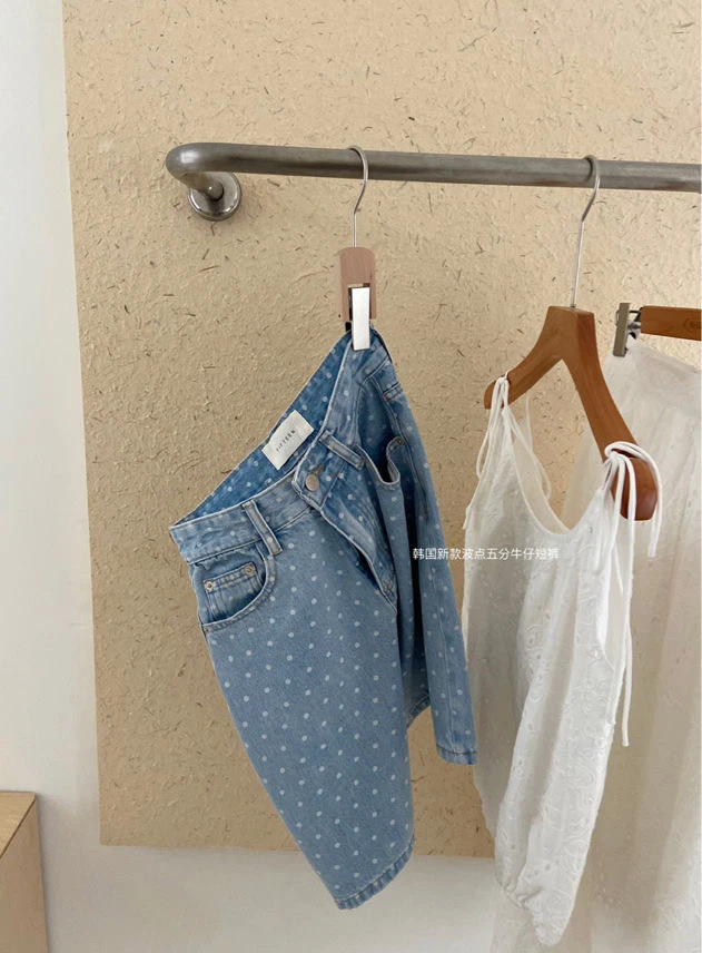 【 FIFTEEN】韩系波点高腰洋气五分短裤#6289