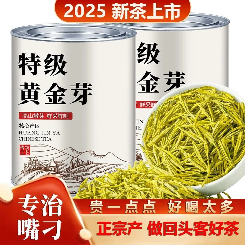 【2025上新黄金芽】当季新茶明前头采黄金芽正宗高山黄金芽绿茶罐装