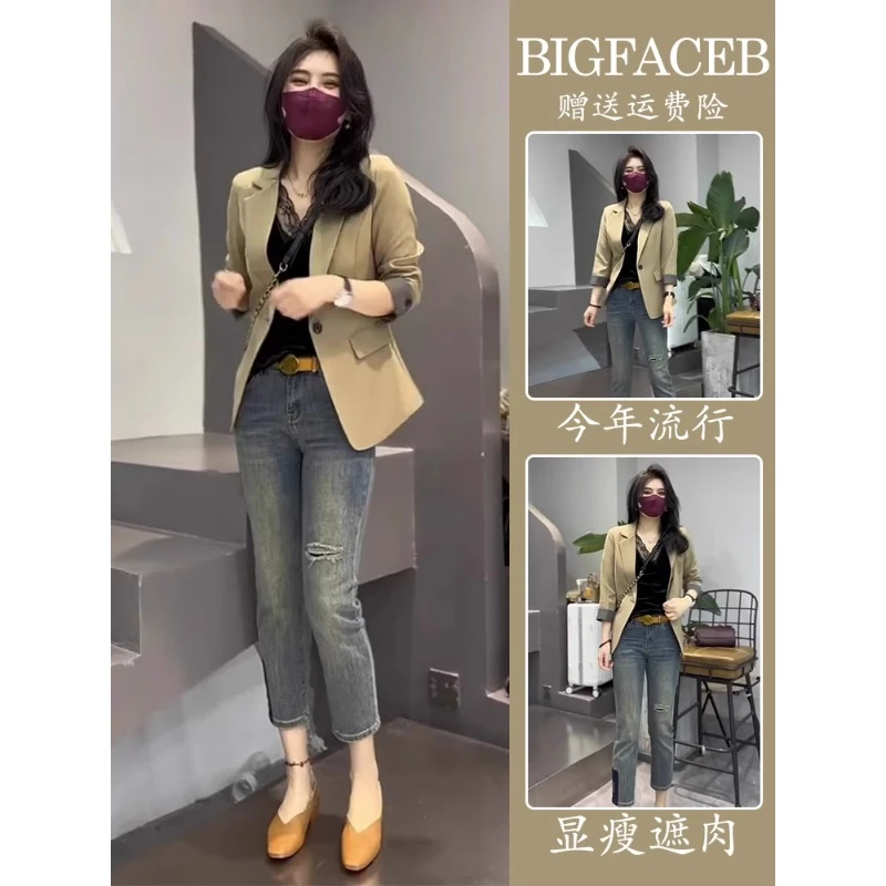 2025早春新款干练气质女装盐系轻熟网红炸街西装职业裤子两件套装