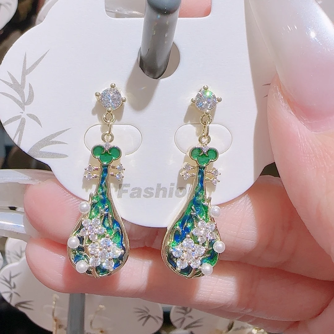 锆石铜合金925银耳环