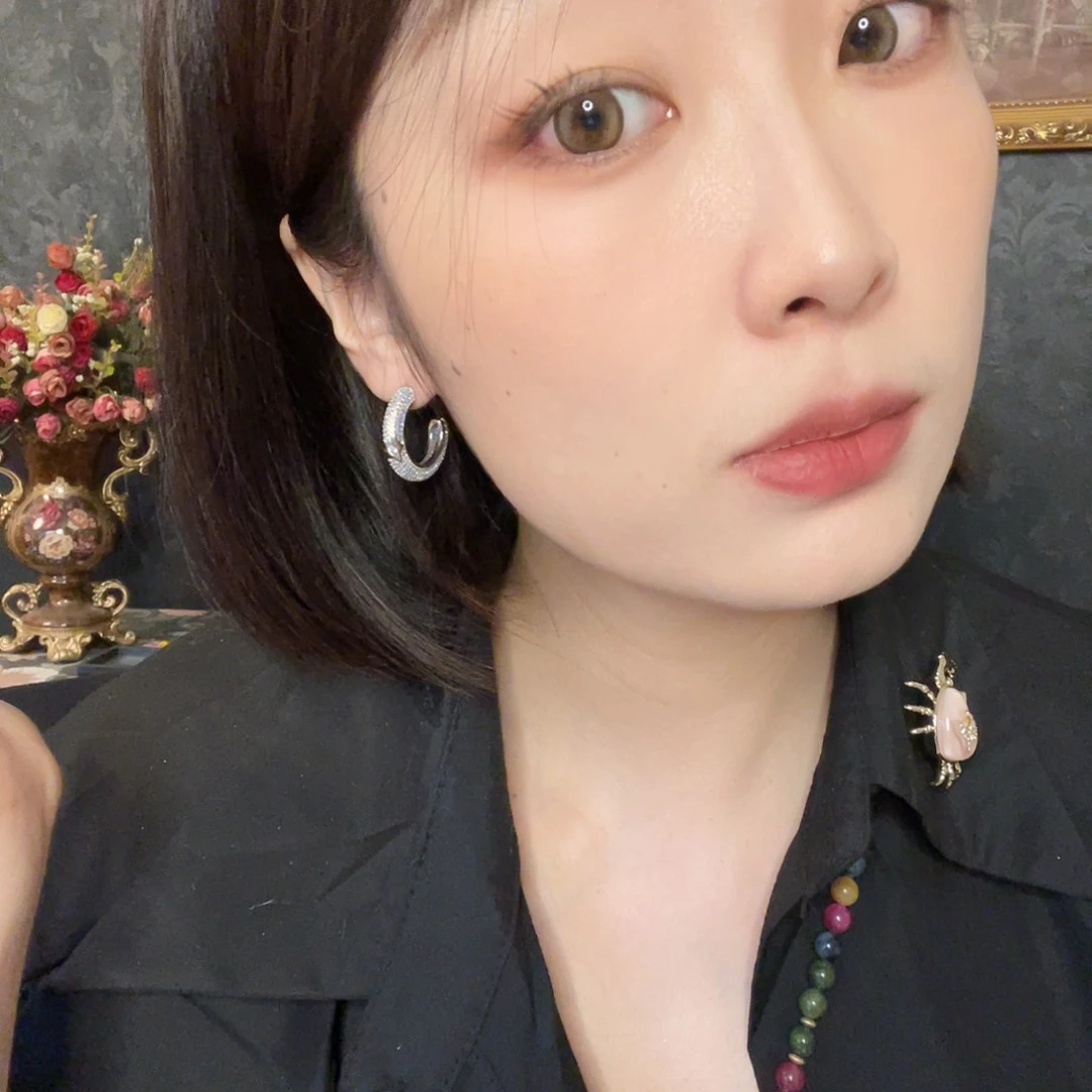 黄铜琉璃925银耳圈