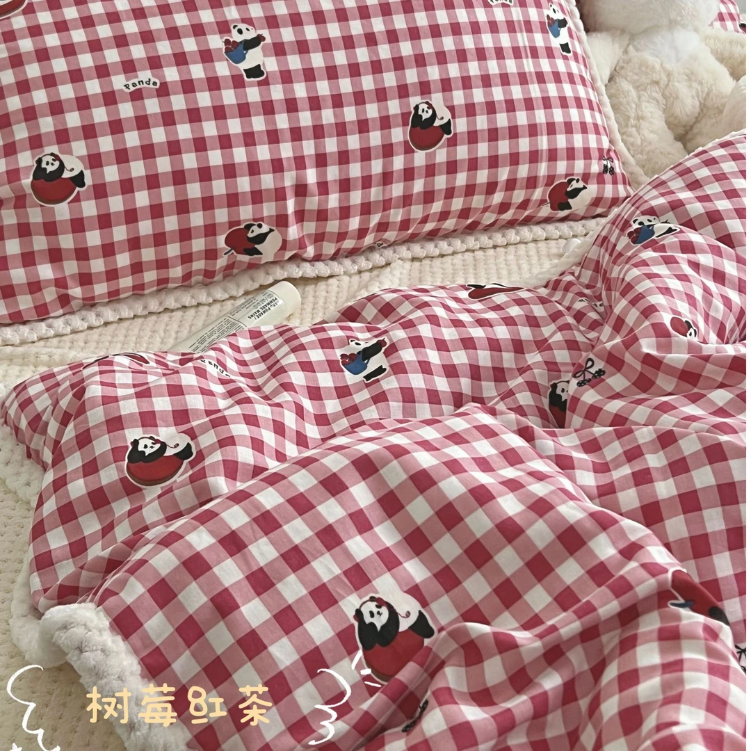秋冬新款-加厚棉加厚豆豆绒保暖床上用品套件四件套