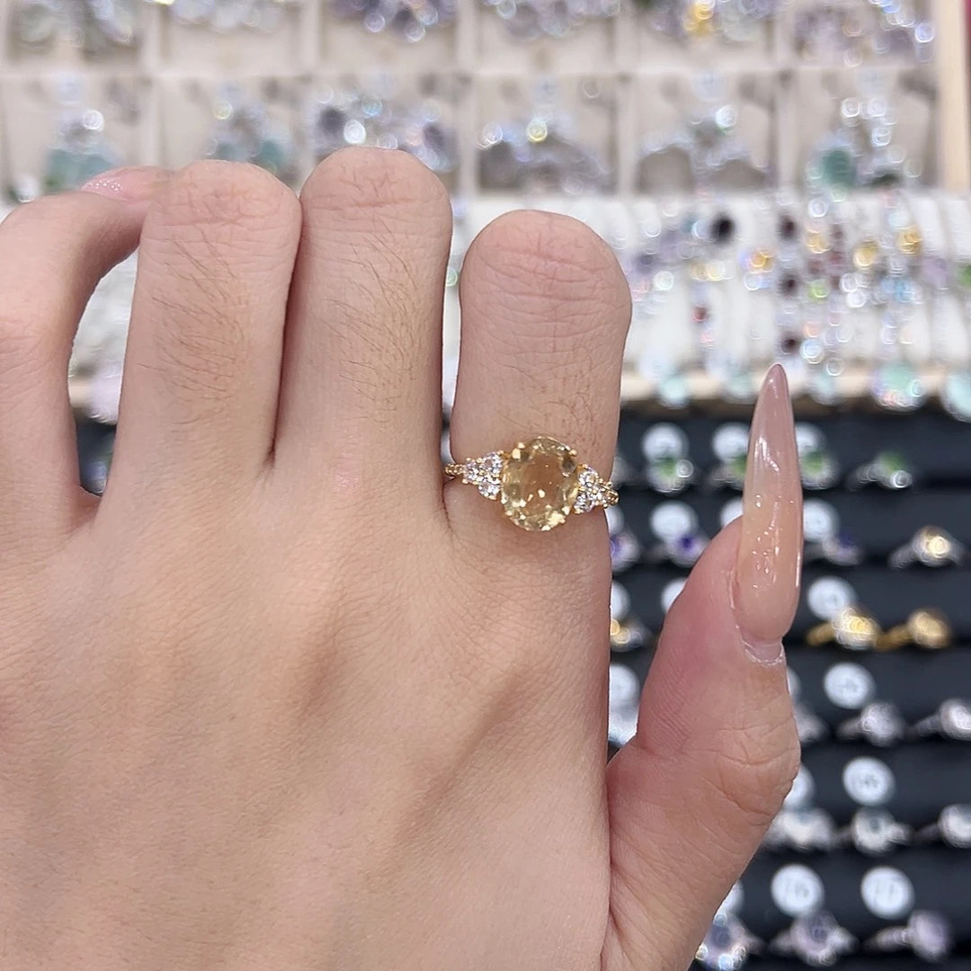 C***H14K金镶嵌黄晶戒指