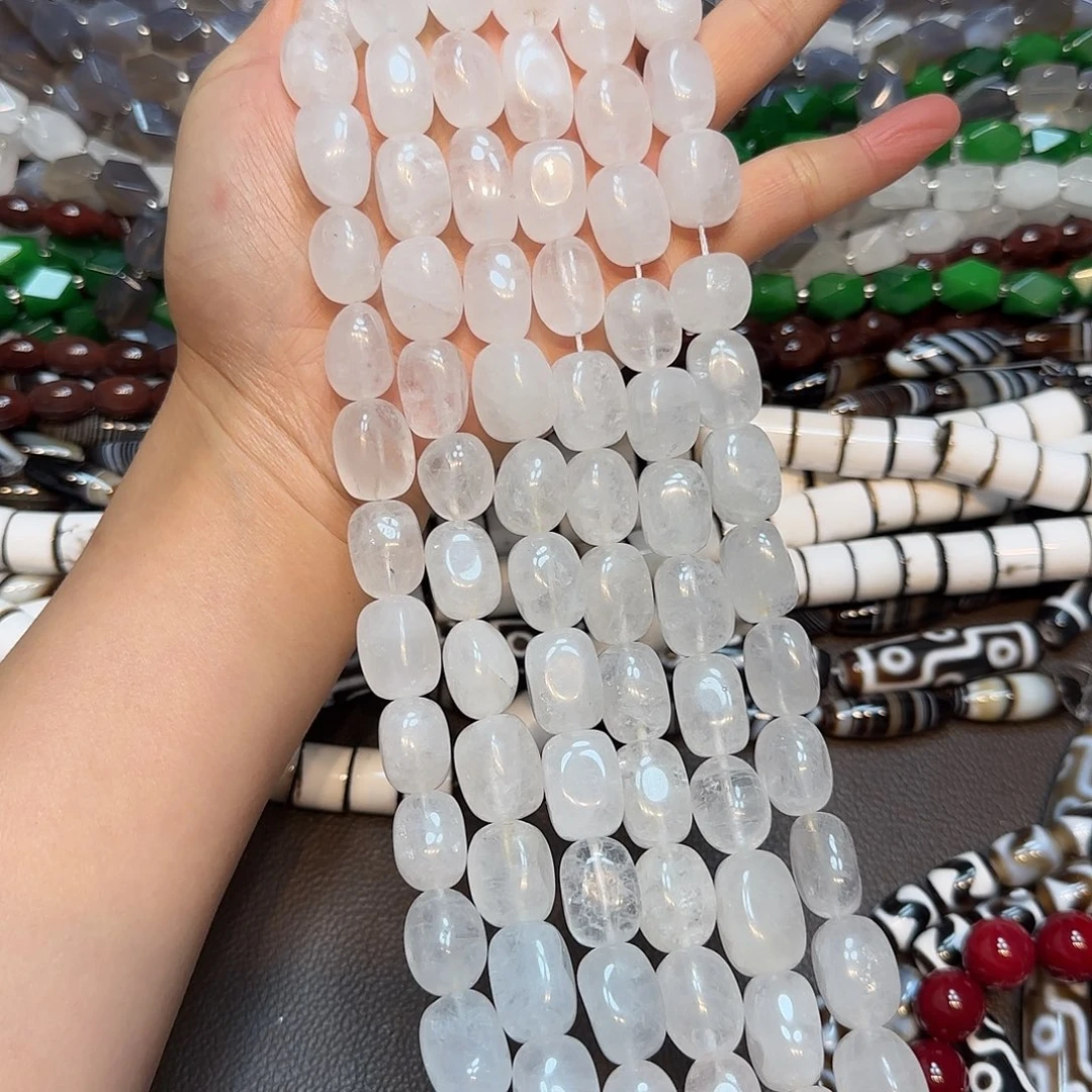 玛瑙/玉髓未镶嵌珠宝半成品13✖️18白水晶大土豆一条