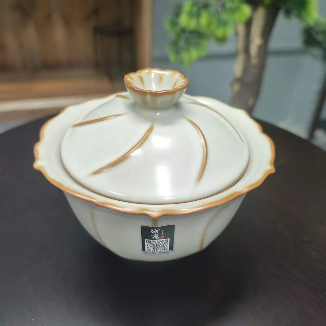 象牙黄-清香雅逸二才盖碗（礼盒装）CC5586