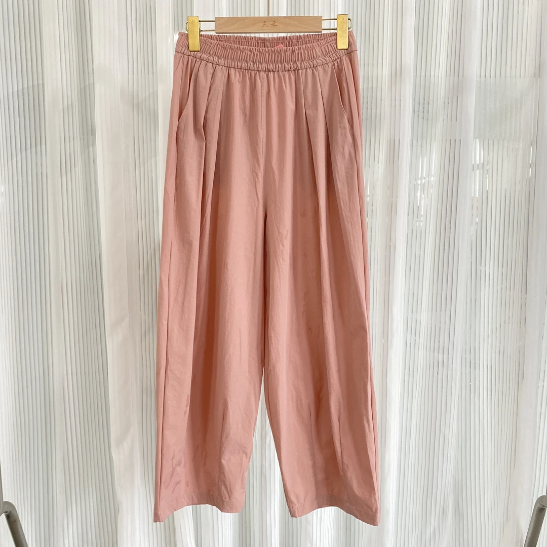 【3028】高腰夏季九分裤薄款休闲裤直筒长裤慵懒风舒适时尚百搭宽松