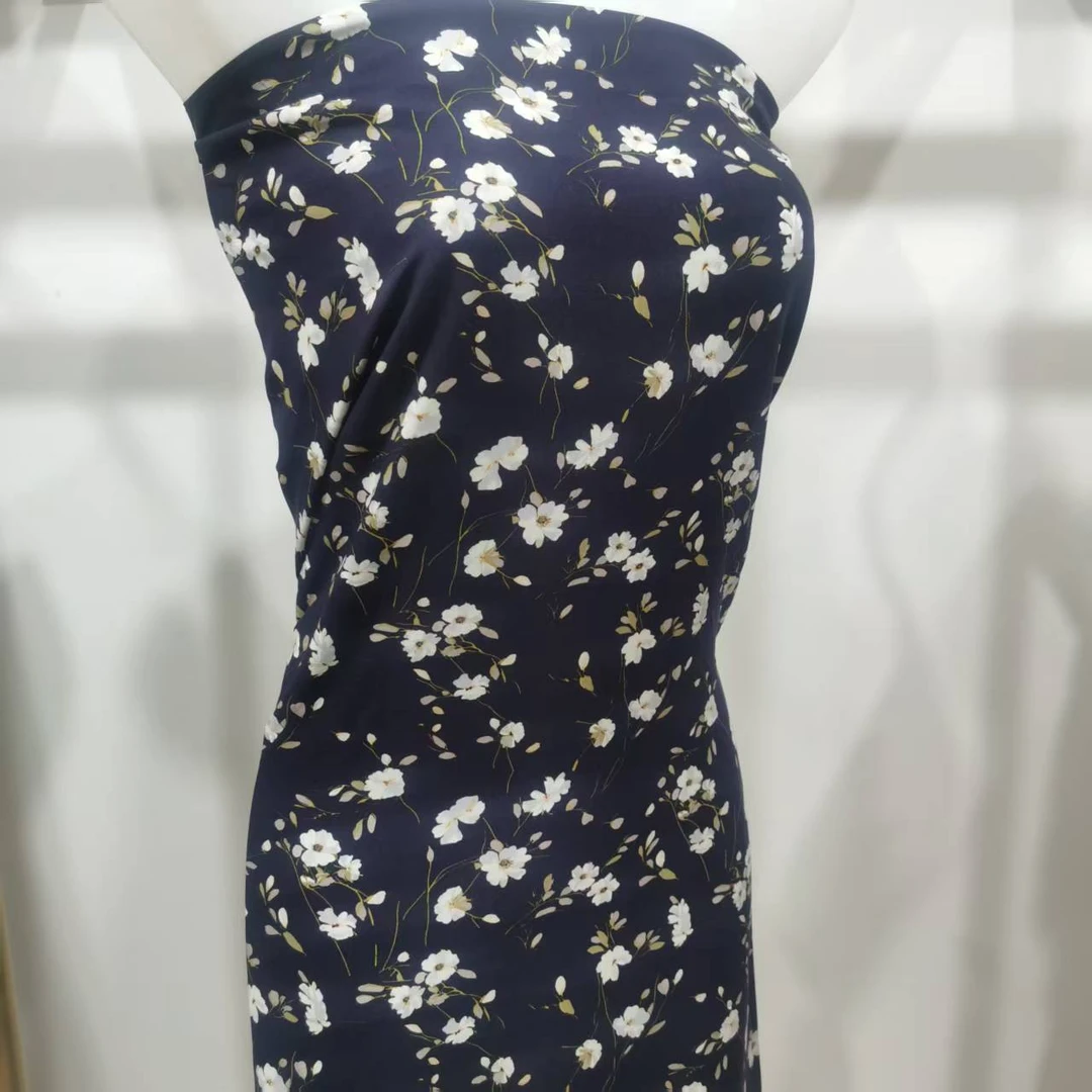 小碎花香云缎棉绸布料高密70支真丝绵绸人造棉纱布夏凉被睡衣面料