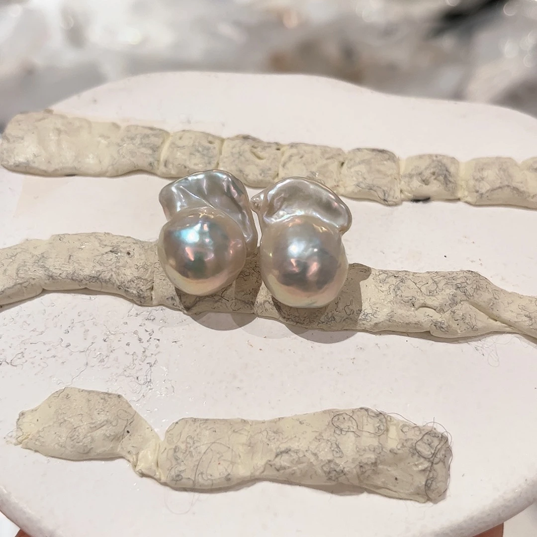 淡水珍珠耳饰银S925镶嵌