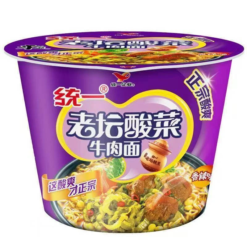 统一老坛酸菜牛肉面香辣味 120g/桶