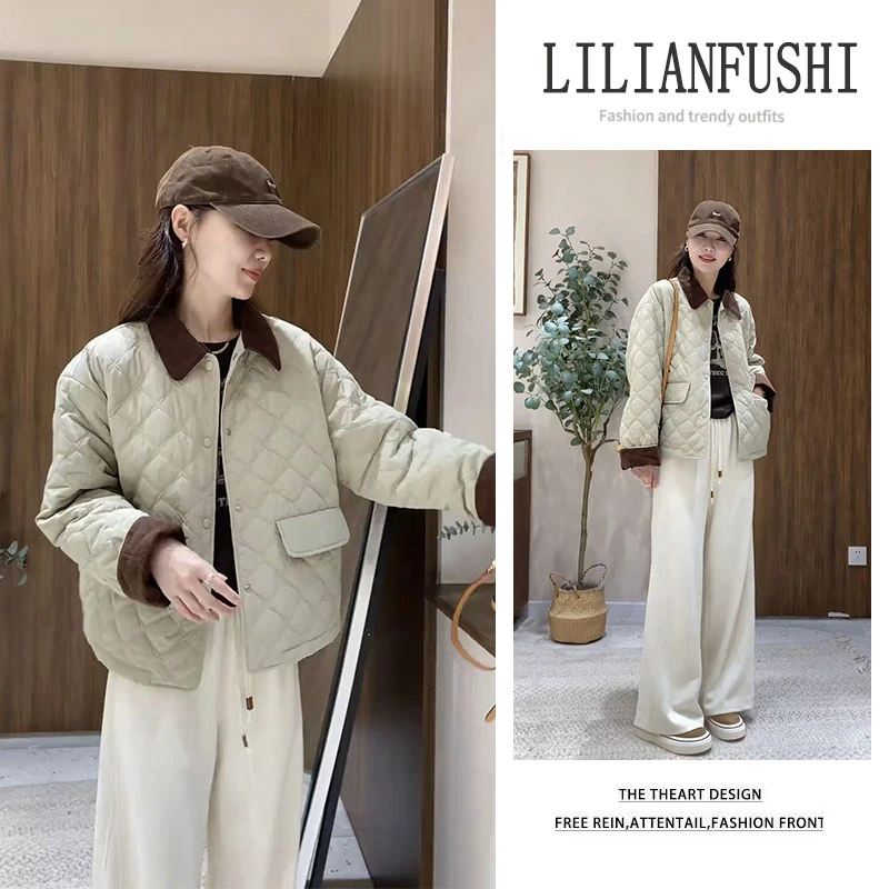 韩系穿搭2025秋季新款百搭宽松翻领长袖外套显瘦阔腿休闲裤两件套