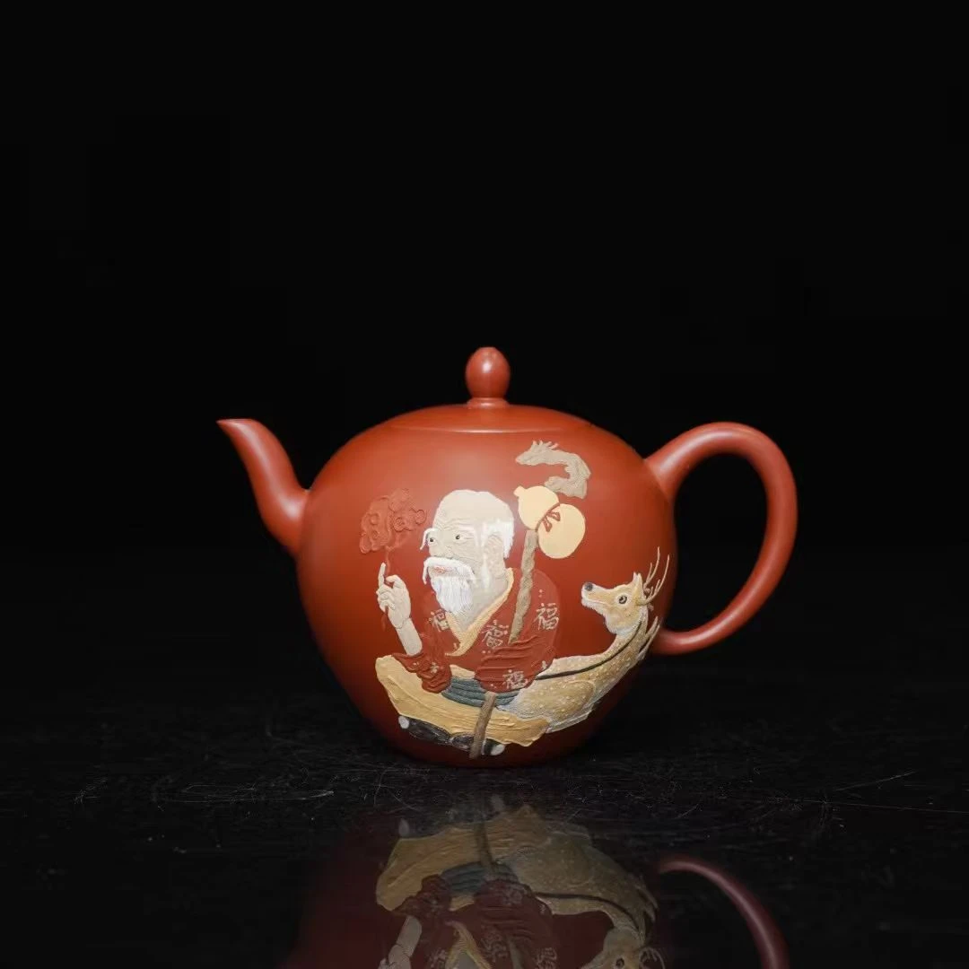 【美人肩-朱泥-125cc】宜兴壶 家用茶具宜兴紫砂壶