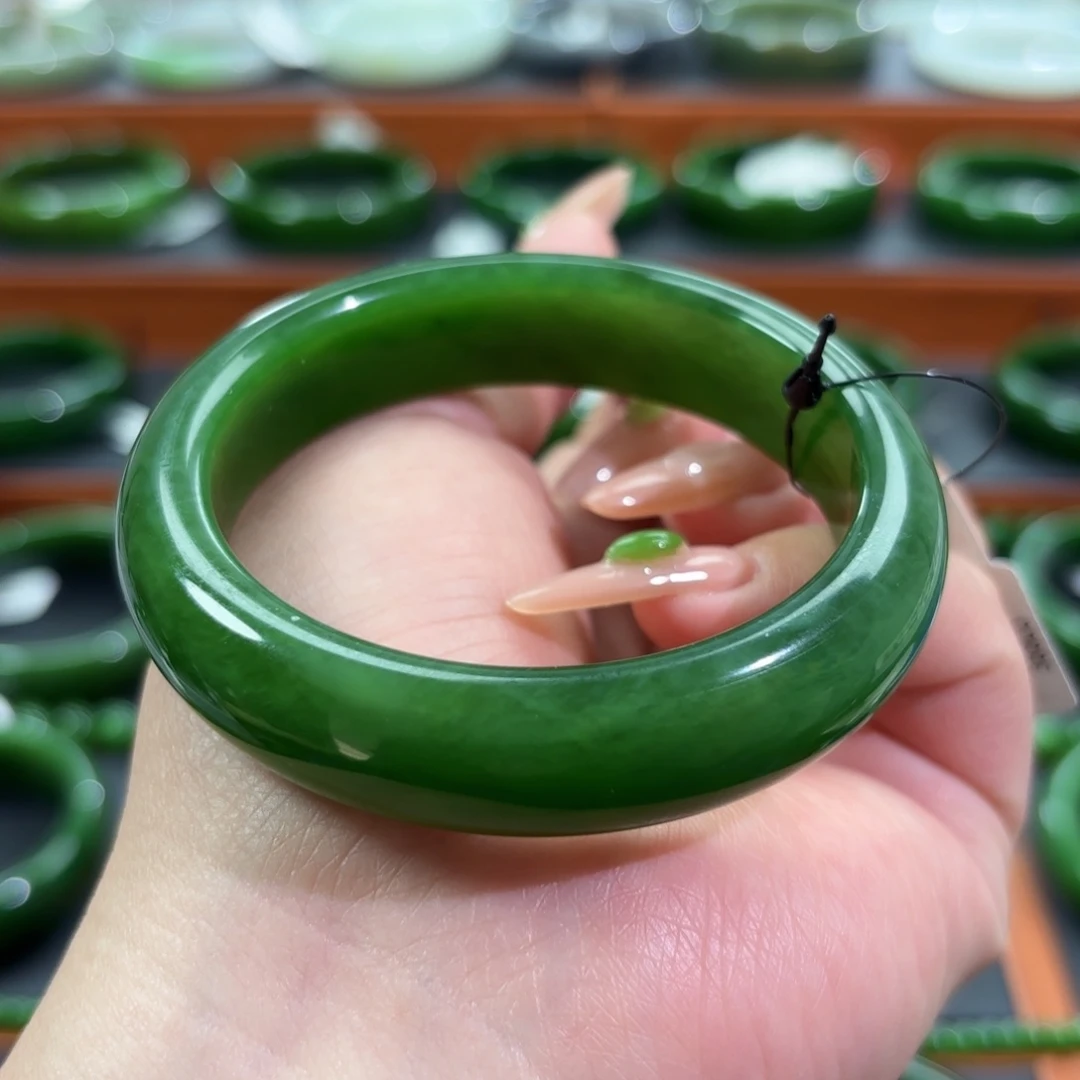 和田玉未镶嵌手镯55-56