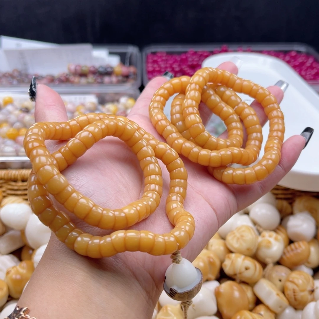 白玉菩提吊坠q9mm114颗。小肠