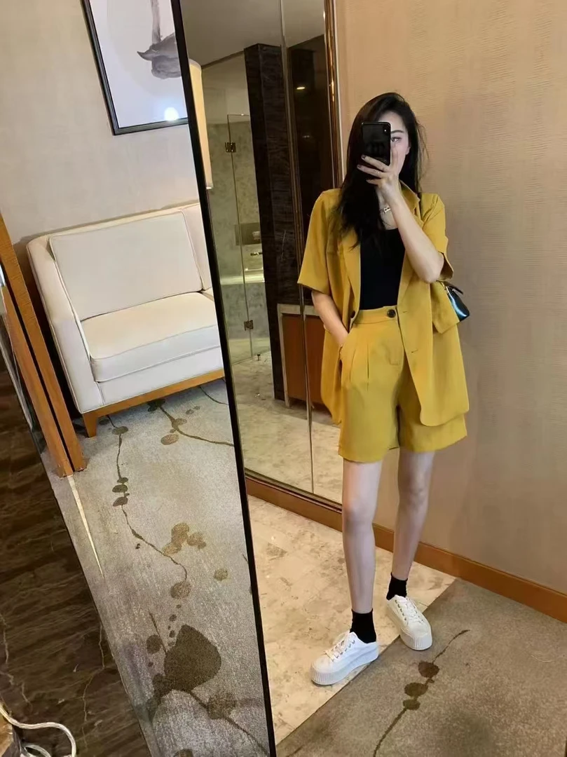 【钰姐精选】大美807-洋气高级纯欲风西装短裤夏款休闲时尚套装