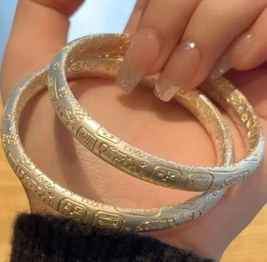 足银银制品 足银银制品 【927号】50g描金招财猫手镯