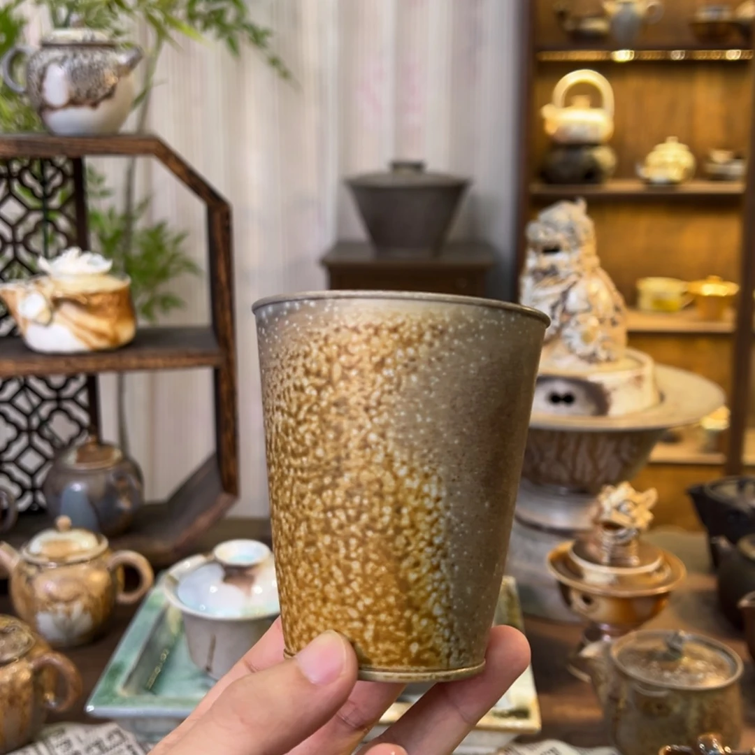 不染柴烧精品可乐杯