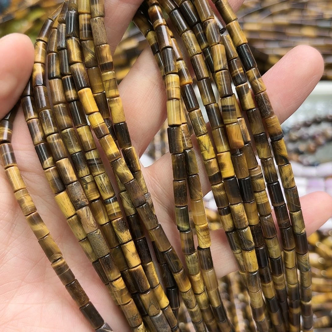 玛瑙/玉髓未镶嵌珠宝半成品6×9虎眼圆管一条