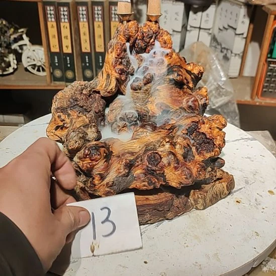万***奶泥塑13北沉香琥珀木天然造型山水摆件
