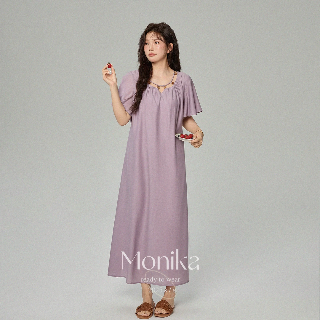 大码女装法式高级复古圆领短袖连衣裙夏季新款优雅宽松裙子75996