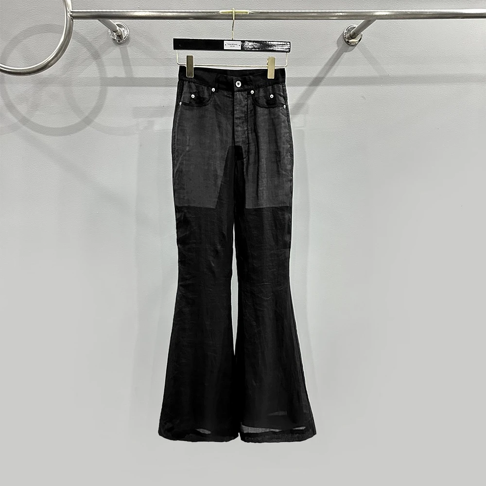 17HAL【暗黑先锋】RO暗黑风女士拼接休闲牛仔长裤 24145