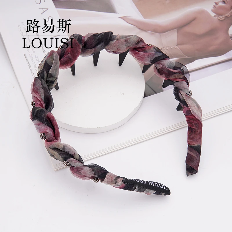 巴黎王妃【炫彩】超仙褶皱带齿发箍高颅顶头箍MY1265