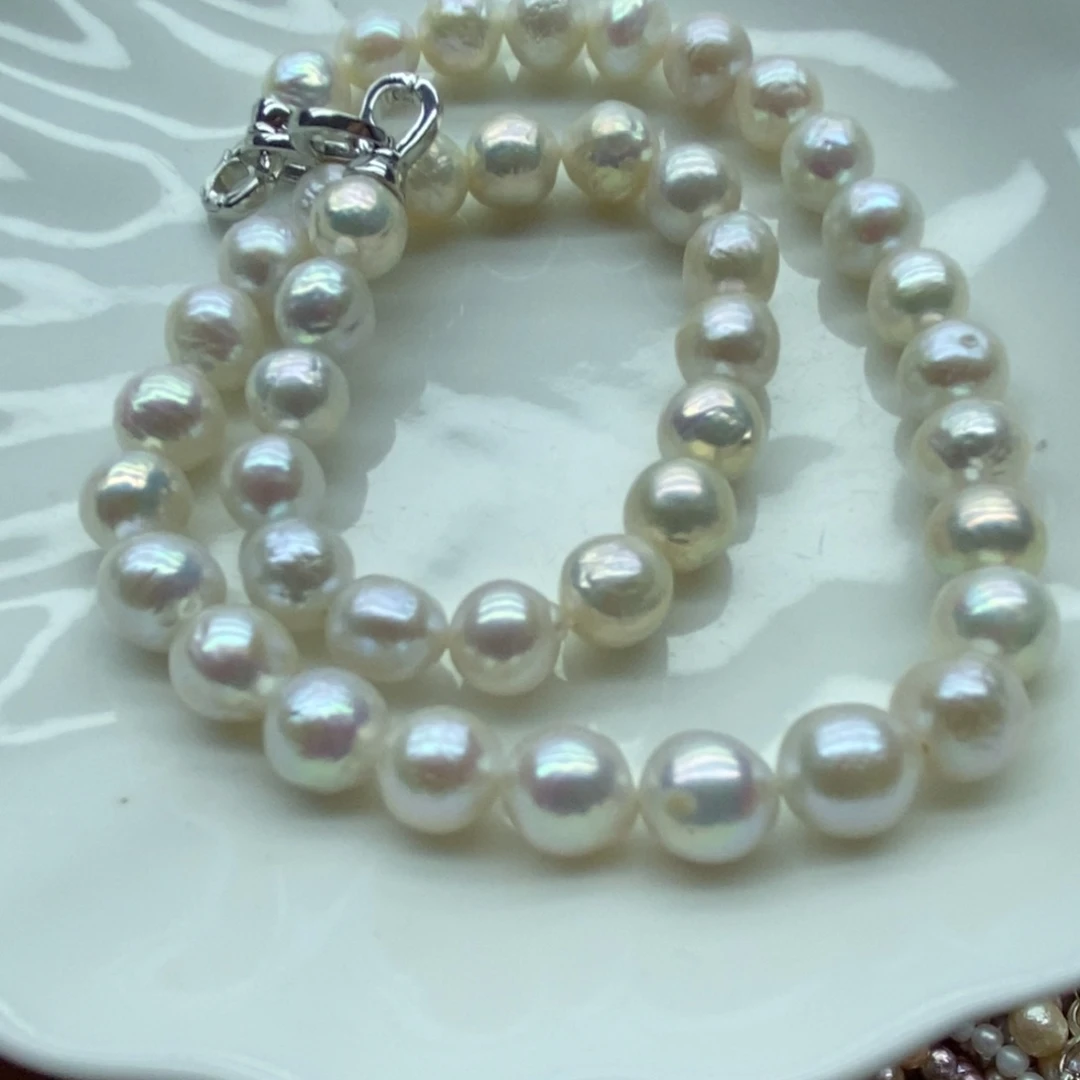 淡水珍珠银S925镶嵌天然淡水珍珠无人工干预13