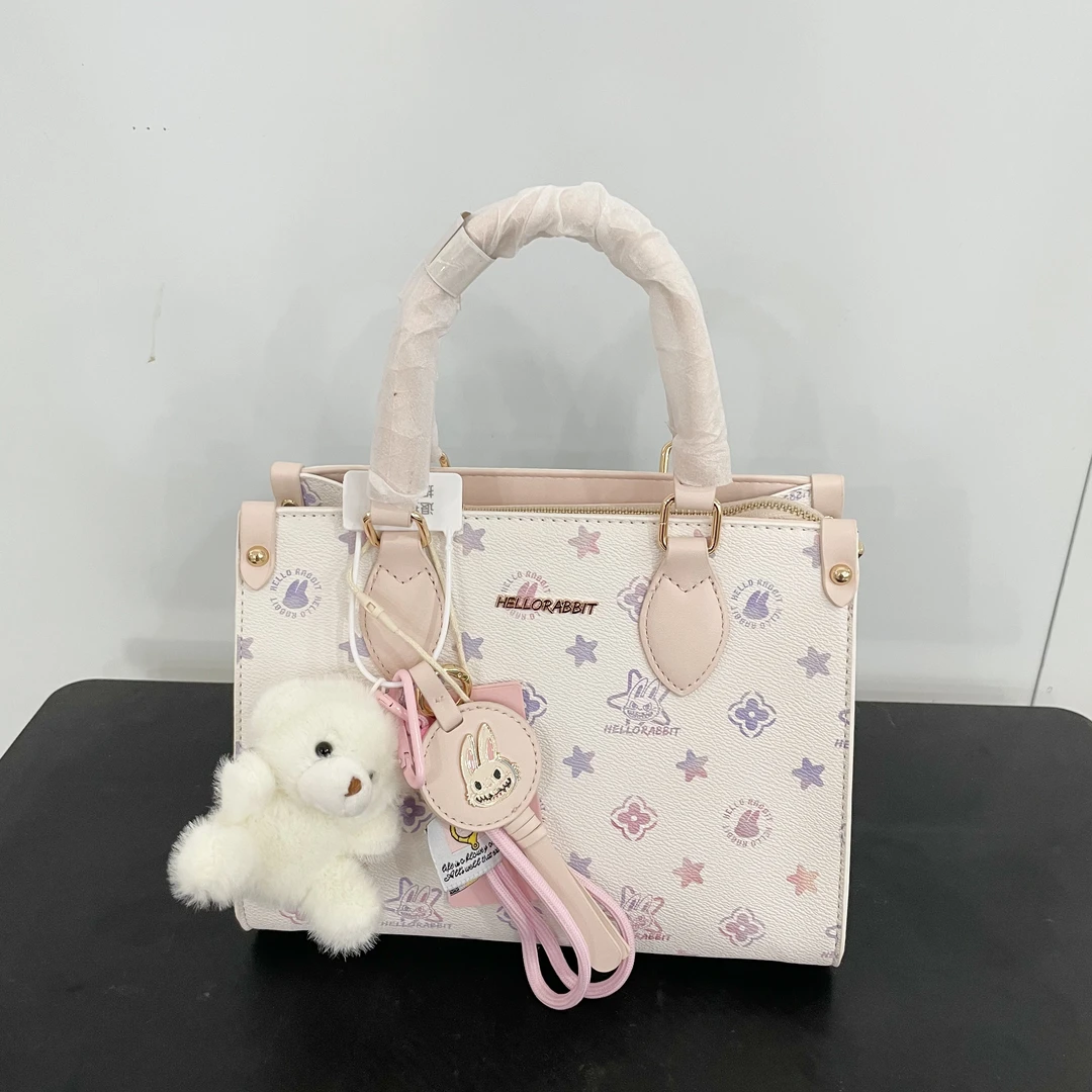 粉色韩系可爱少女手提小包包卡通印花斜跨包2025新款P6