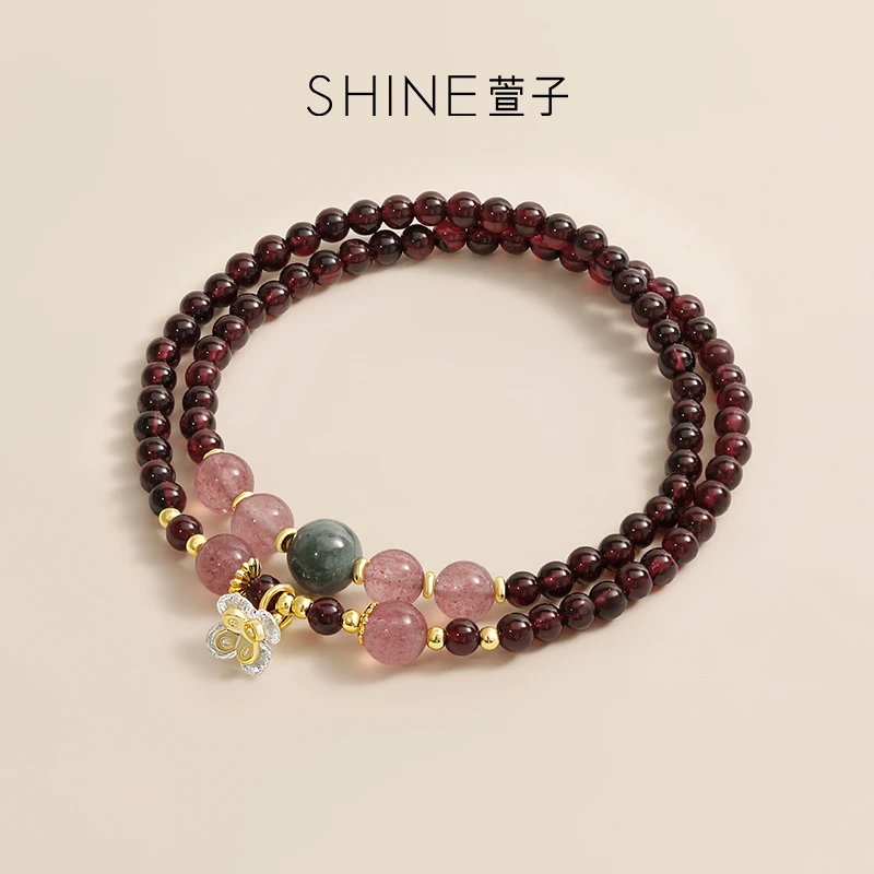 XZ/萱子饰品SHINE石榴石珠串通透闪亮随性优雅低调出挑